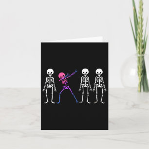 Discrete Biual Skeleton Subtle Bi Pride Halloween  Card