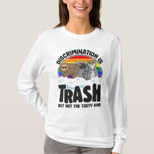 Discrimination Is Trash Gay Pride Raccoon Opossum T-Shirt