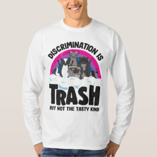 Discrimination Is Trash Opossum Raccoon Bisexual B T-Shirt