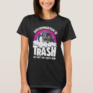 Discrimination Is Trash Opossum Raccoon Bisexual B T-Shirt