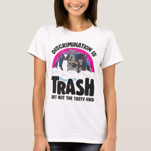 Discrimination Is Trash Opossum Raccoon Bisexual B T-Shirt