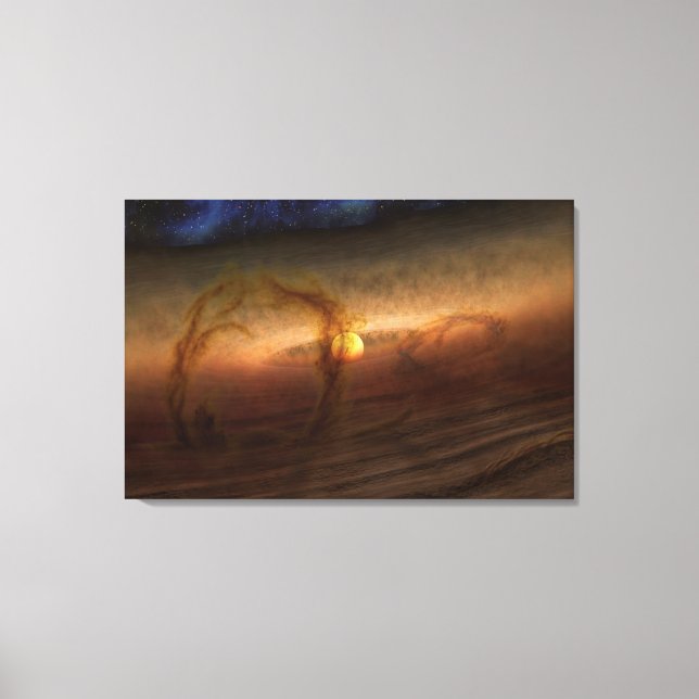 Discs Of Planet-Forming Material Circling Stars. Canvas Print (Front)