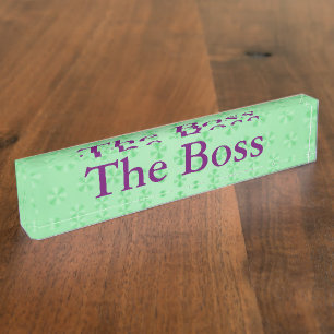 Discs on Mint Green Desk Nameplate