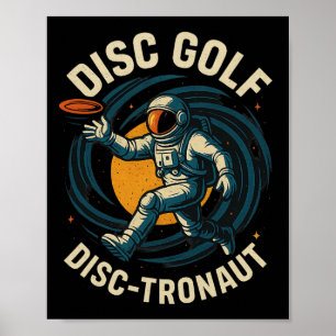 Disctronaut Disc Golf Tapparel Vintage Space Astro Poster