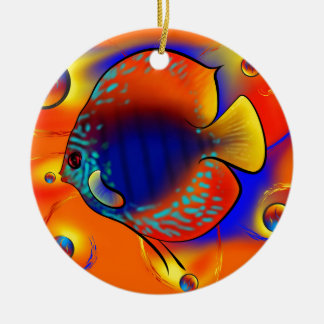 Discuremia V1 - abstract digital artwork Ceramic Ornament