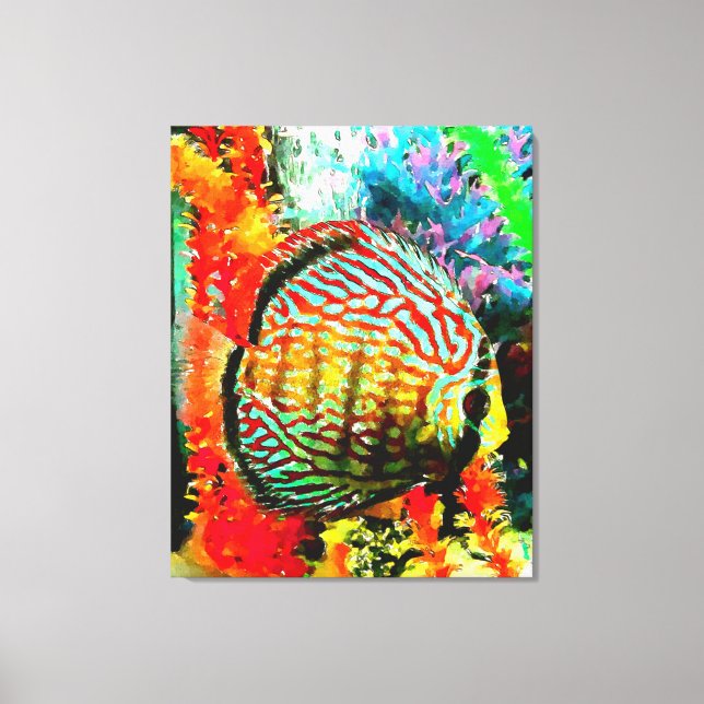 Discus aquarium fish canvas print (Front)