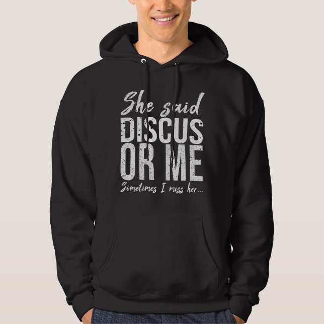 Discus funny sports gift idea hoodie (Front)