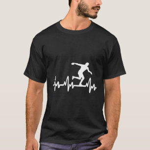 Discus Throw Thrower Throwing Ekg Hebeat Track And T-Shirt