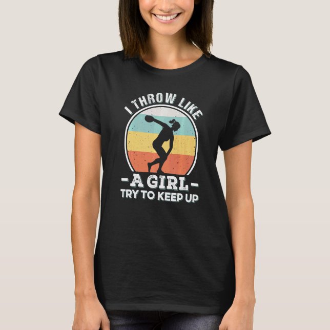 Discus Throw Track Field Women's Athlete Discus Th T-Shirt (Front)