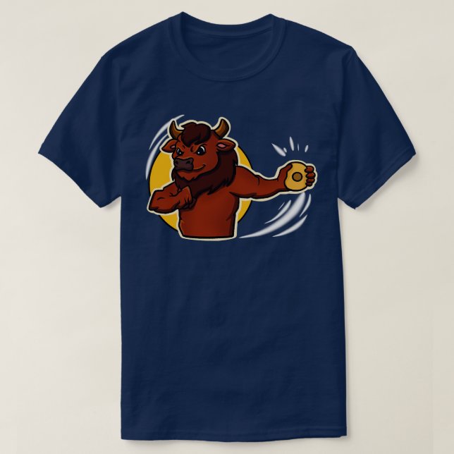 Discus Thrower Bison T-Shirt (Design Front)