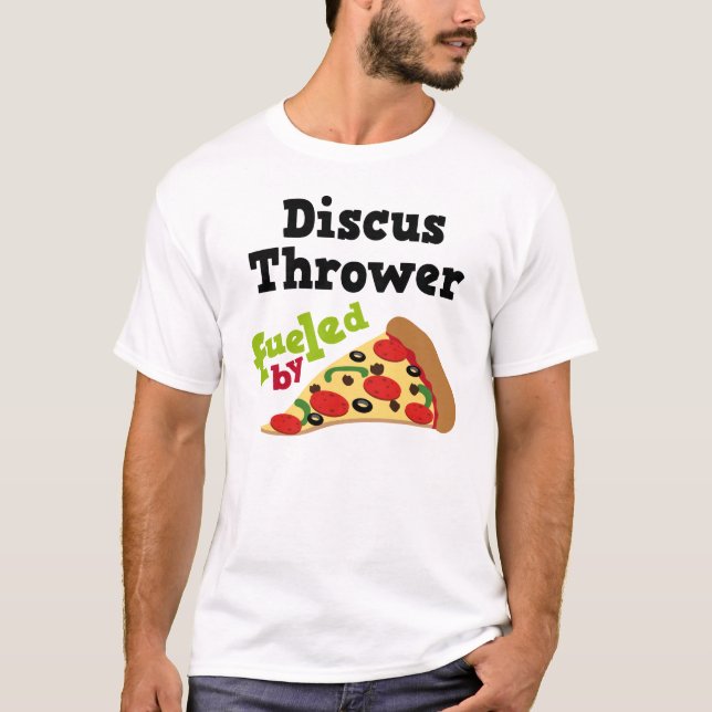 Discus Thrower (Funny) Pizza T Shirt (Front)
