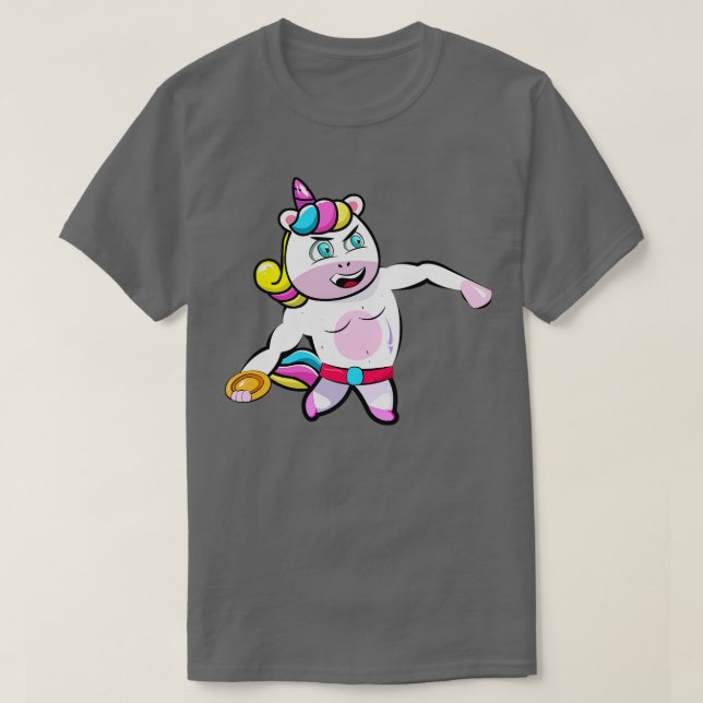 Discus Thrower Unicorn T-Shirt (Design Front)