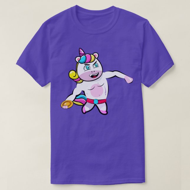 Discus Thrower Unicorn T-Shirt (Design Front)