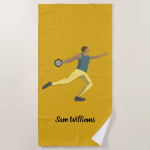 Discus Throwing Beach Towel