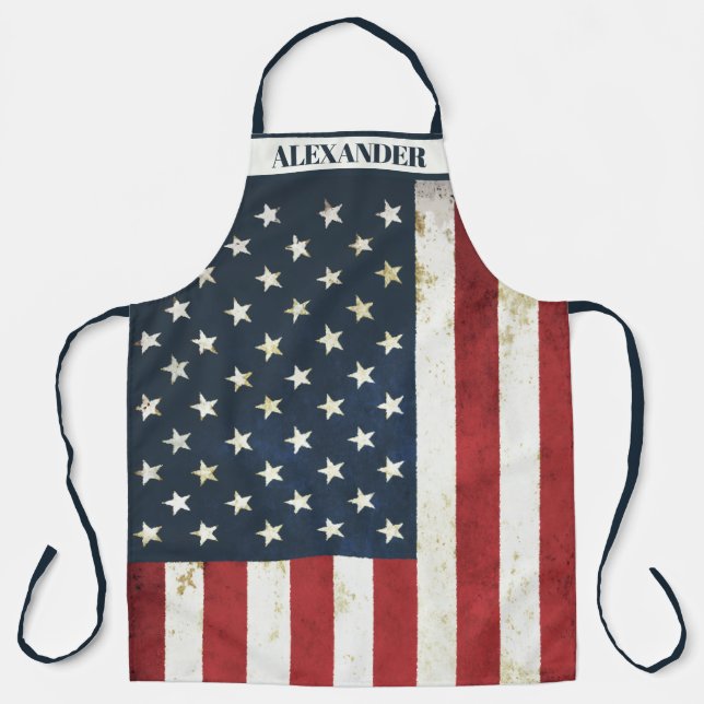 Disdressed American Flag Apron (Front)