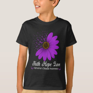 Disease Awareness Faith Hope Love Purple Ribbon T-Shirt