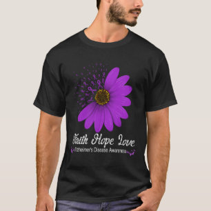 Disease Awareness Faith Hope Love Purple Ribbon T-Shirt