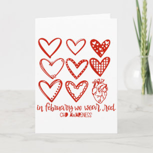 Disease Awareness Hearts I Wear Red Heart Surgery  Card