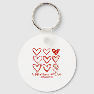 Disease Awareness Hearts I Wear Red Heart Surgery  Keychain