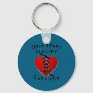 Disease Awareness Open Heart Surgery Survivor Ed H Keychain