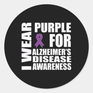 Disease Awareness Purple Ribbon Support Walk Classic Round Sticker