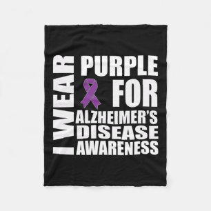 Disease Awareness Purple Ribbon Support Walk Fleece Blanket