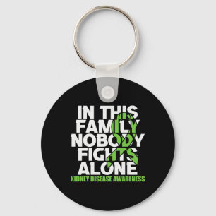 Disease Awareness Ribbon Family Nobody Fight Alone Keychain
