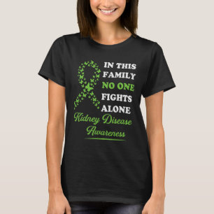 Disease Awareness Ribbon Family Nobody Fight Alone T-Shirt