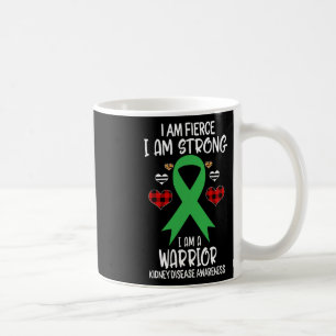 Disease Awareness Ribbon I Am Fierce Strong Warrio Coffee Mug