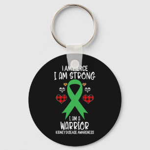 Disease Awareness Ribbon I Am Fierce Strong Warrio Keychain