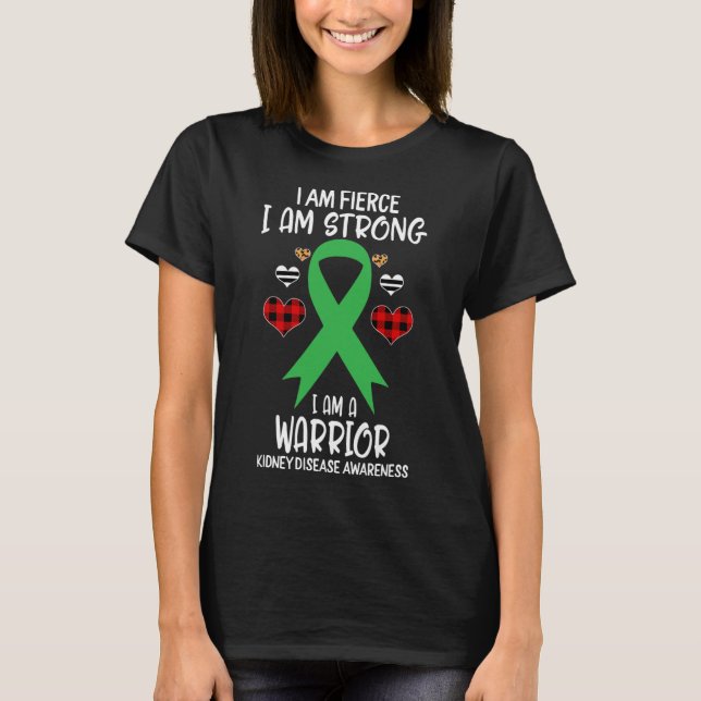 Disease Awareness Ribbon I Am Fierce Strong Warrio T-Shirt (Front)
