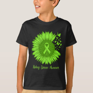 Disease Awareness Sunflower Mom Green Ribbon  T-Shirt