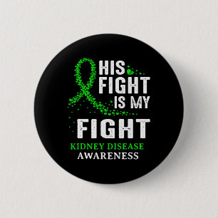 Disease Awareness Survivor Green Ribbon Men Women 2 Inch Round Button