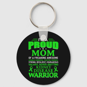 Disease Awareness Survivor Green Ribbon Mom Women Keychain