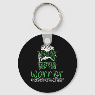 Disease Awareness Transplant Green Ribbon Messy Bu Keychain