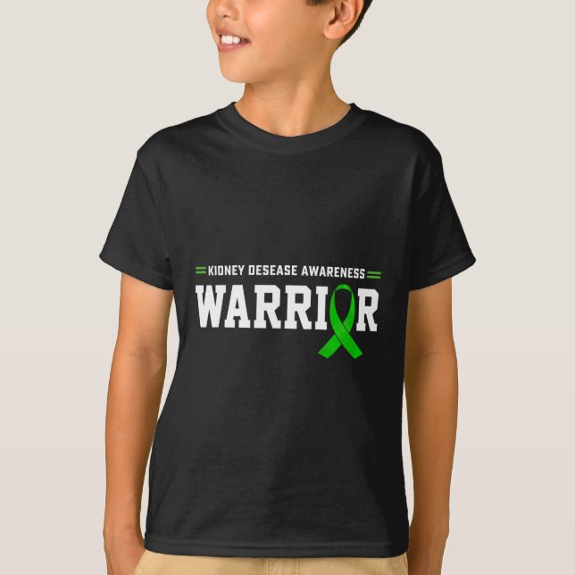 Disease Awareness Warrior Support Month Green Ribb T-Shirt (Front)
