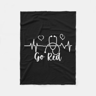 Disease Awareness We Wear Red In February Go Red H Fleece Blanket