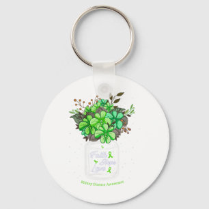 Disease Faith Love Hope Flower Jar Awareness Keychain