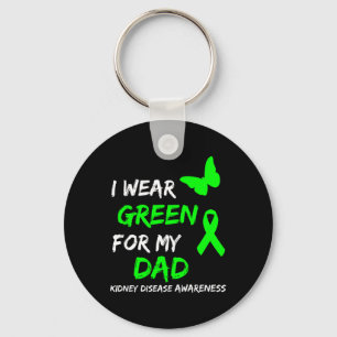 Disease I Wear Green For My Dad Ribbon Keychain