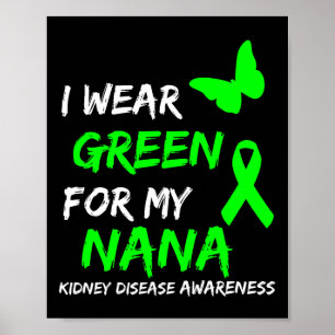 Disease I Wear Green For My Nana Ribbon Poster