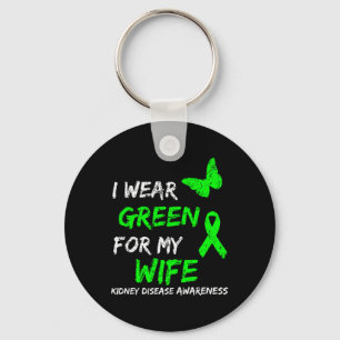 Disease I Wear Green For My Wife Ribbon Keychain