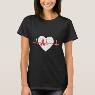 Disease Month Outfits Red Day Heart Ribbon  T-Shirt
