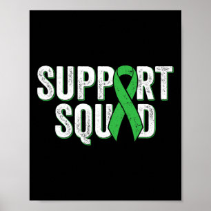 Disease Support Squad - Green Awareness Ribbon Poster