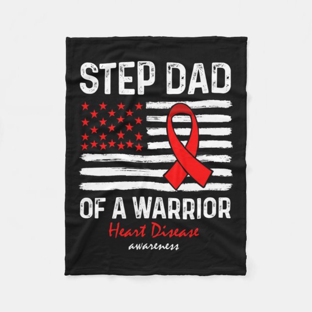 Disease Survivor Support Step Dad Of A Warrior  Fleece Blanket (Front)