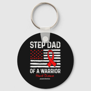Disease Survivor Support Step Dad Of A Warrior Keychain