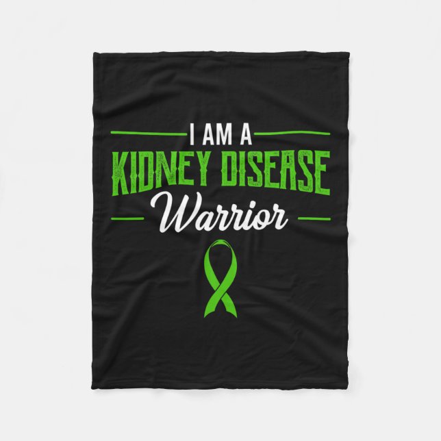 Disease Warrior Dialysis Nephritis Organ Donor Gre Fleece Blanket (Front)