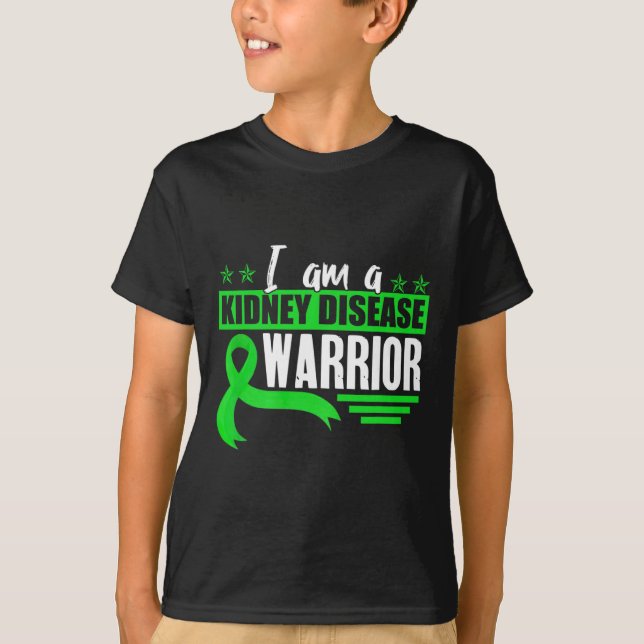 Disease Warrior Dialysis Nephritis Organ Donor Gre T-Shirt (Front)