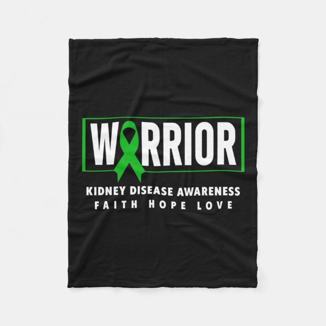 Disease Warrior - Kidney Disease Awareness  Fleece Blanket (Front)