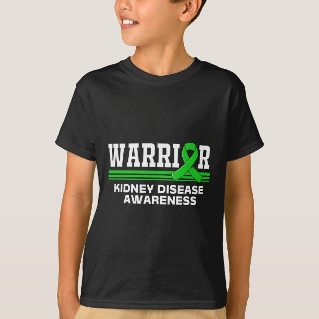 Disease Warrior Kidney Disease Awareness Kids  T-Shirt (Front)