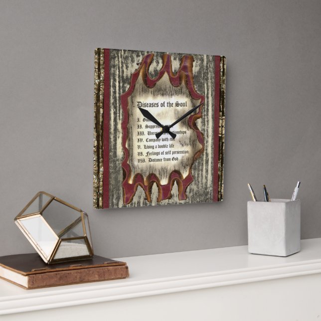 Diseases of The Soul Square Wall Clock (Office)